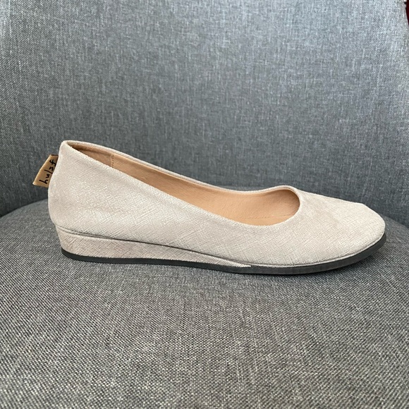 French Sole fs/ny Zeppa Leather Wedge in Light Grey Cartizze 7 - Picture 1 of 8